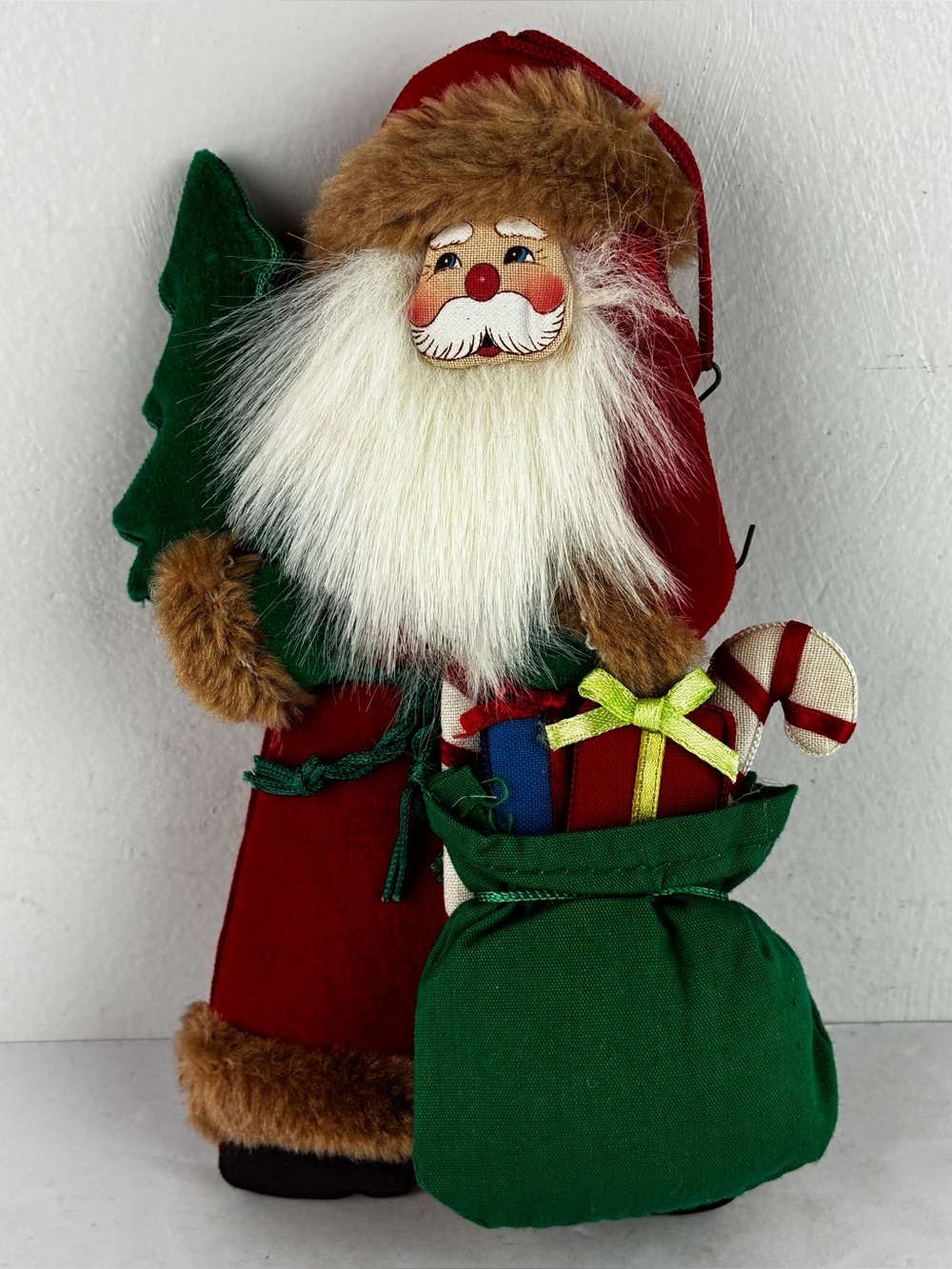 Annalee (?) Soft Sculpture Santa Christmas Ornament